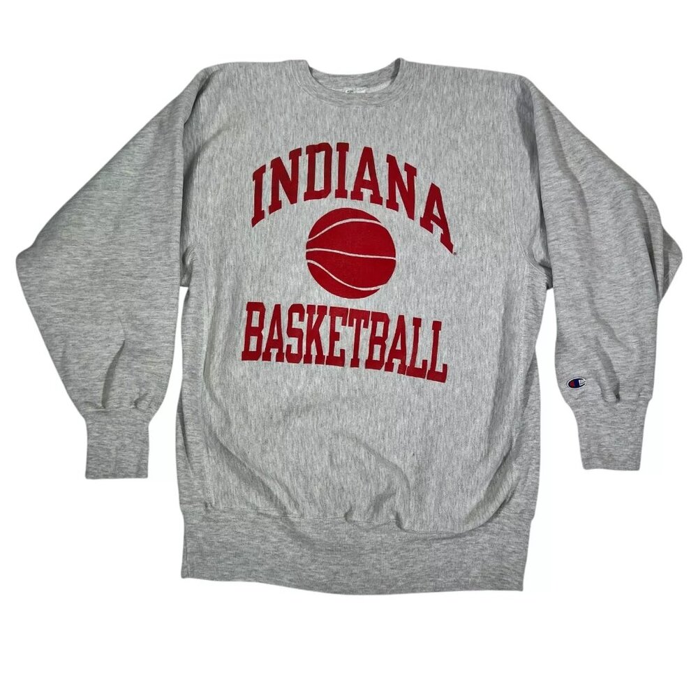 Vintage Indiana Basketball Champion Reverse Weave Mens Gray Sweatshirt Size 2XL